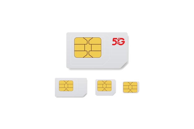 El icono de la SIM 5G, el vector de la icona de la red 5G, la red de quinta generación.