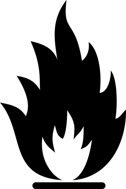 Icono de símbolo de advertencia inflamable en ilustración vectorial de estilo plano