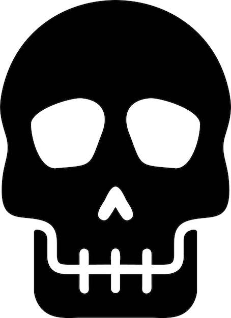 Icono de símbolo de advertencia de scull en ilustración vectorial de estilo plano