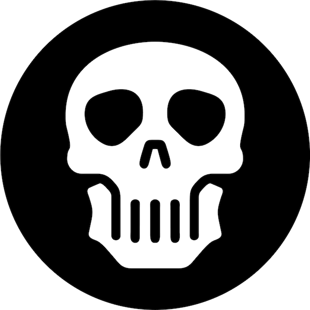 Icono de símbolo de advertencia de Scull en ilustración vectorial de estilo plano