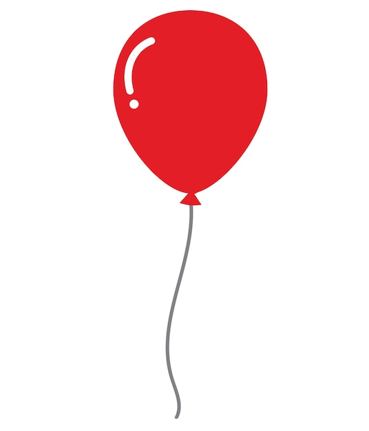 Un icono de símbolo de celebración aislado de globo rojo