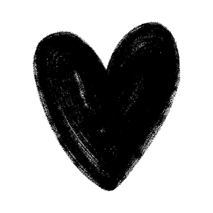 Vector el icono del símbolo del corazón es un elemento dibujado a mano del amor y una ilustración de arte de garabateo romántico