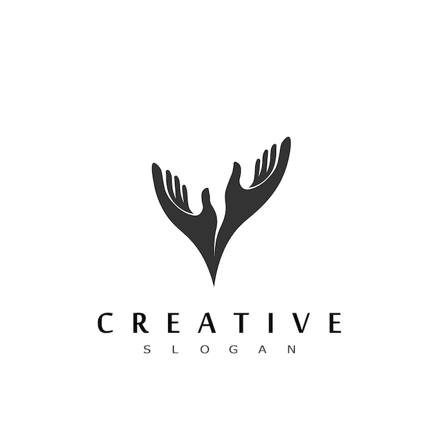 Icono de símbolo de diseño de logotipo de mano