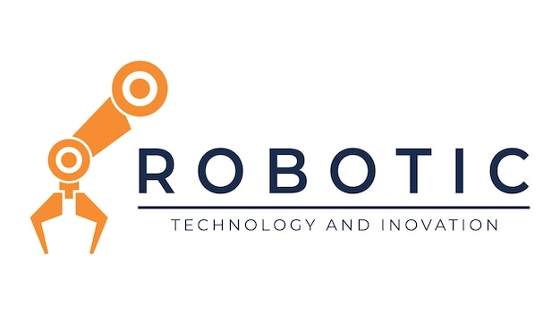 El icono del símbolo del manipulador de mano robótico El logotipo de la extremidad del robot El logotipo del robot de automatización del brazo del robot La forma del CNC