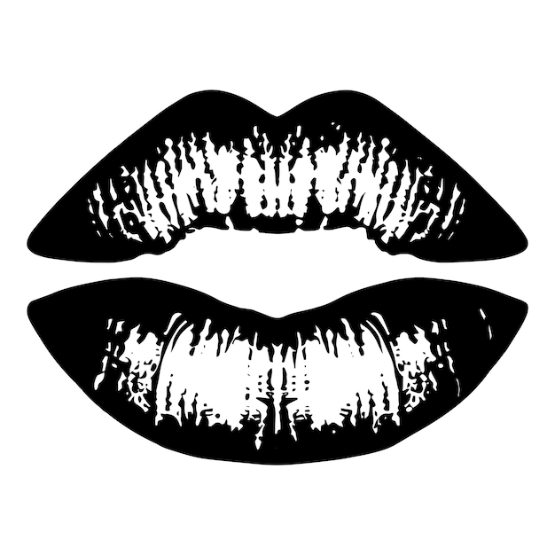 Icono del símbolo de la marca del beso del lápiz labial Ilustración vectorial