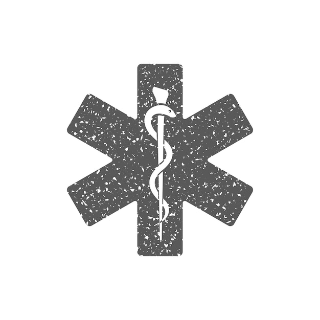 Vector icono de símbolo médico en la ilustración de vector de textura grunge