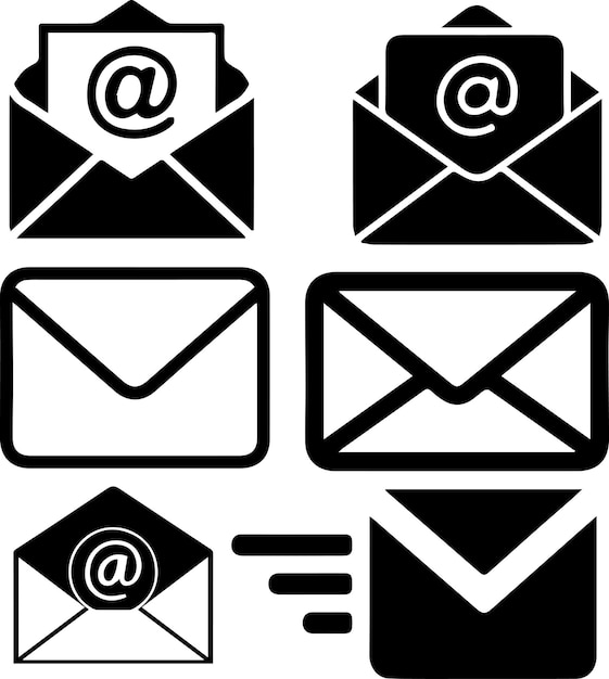 Ícono del símbolo del mensaje Conjunto de íconos de correo electrónico o mensaje