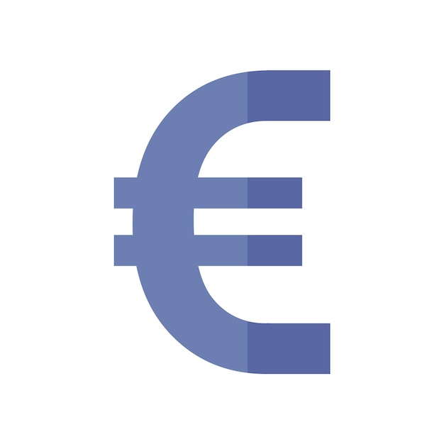 Vector icono de símbolo de moneda euro en estilo de color plano