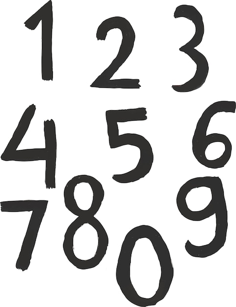 Ícono de símbolo de números matemáticas dibujado a mano acuarela ilustración de clipart