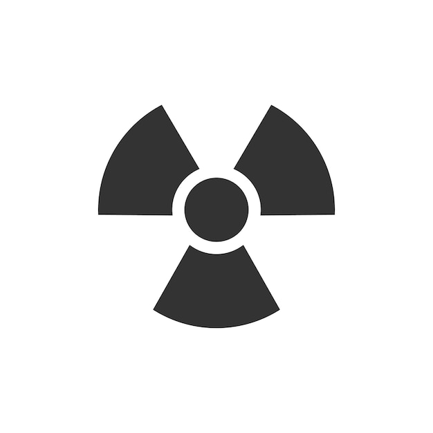 Icono de símbolo radiactivo en blanco y negro