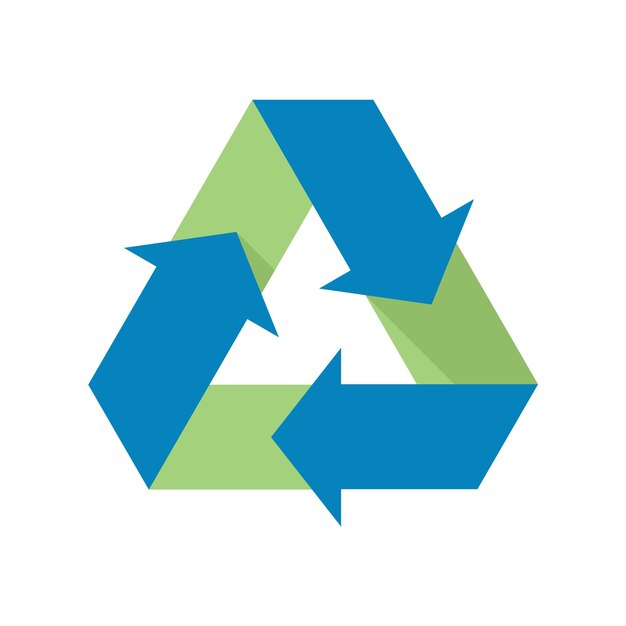Vector icono de símbolo de reciclaje en estilo de color plano