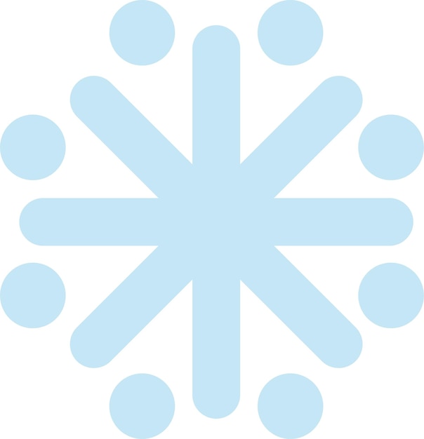 Icono de símbolo de signo de elemento de copo de nieve decorativo en estilo plano