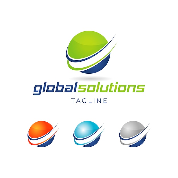 Icono de símbolo de signo de logotipo de soluciones globales