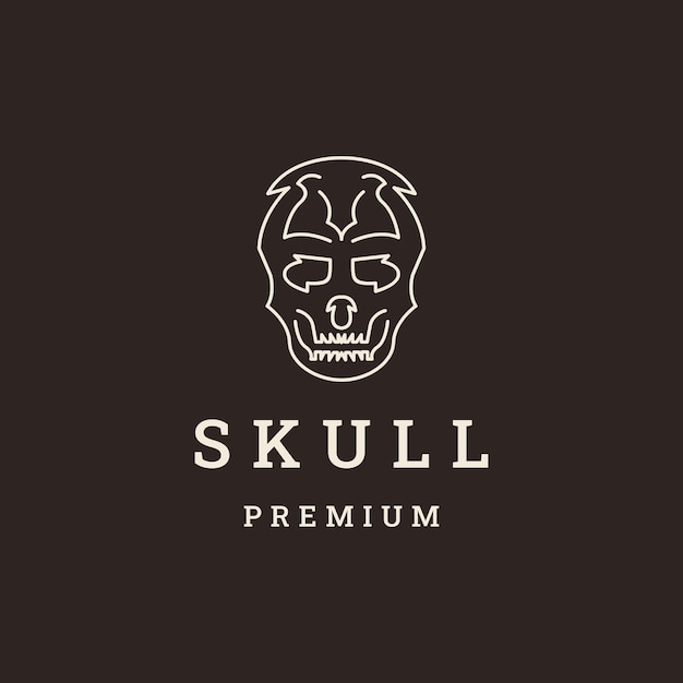 Icono del símbolo del signo del vector del logotipo de la calavera