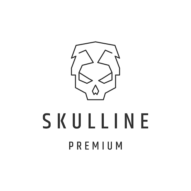 Icono del símbolo del signo del vector del logotipo de la calavera