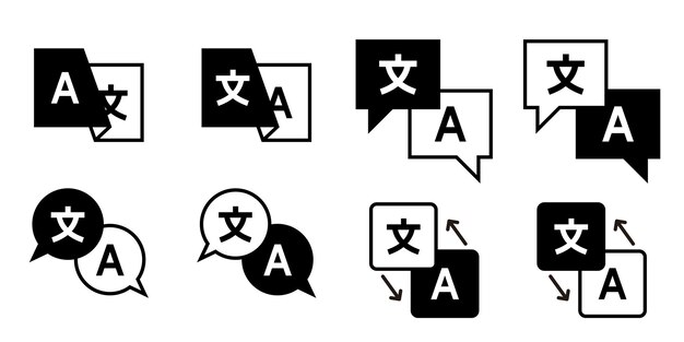 Ícono del símbolo de traducción del idioma