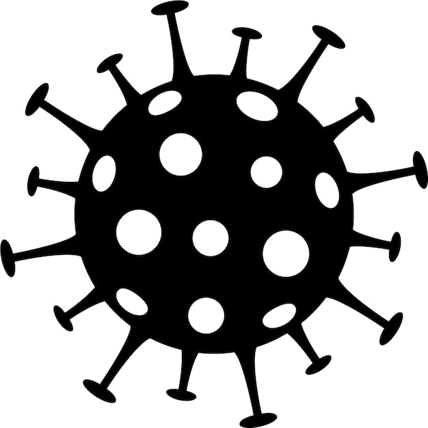 Icono de símbolo de virus peligroso de advertencia en ilustración vectorial de estilo plano