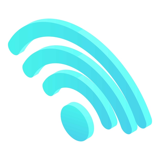 Icono de símbolo wifi azul Isométrico de icono de vector de símbolo wifi azul para diseño web aislado sobre fondo blanco