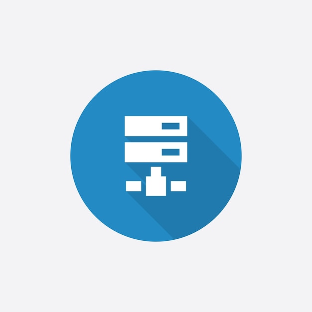 Icono simple azul plano de unidad neta con sombra larga xA