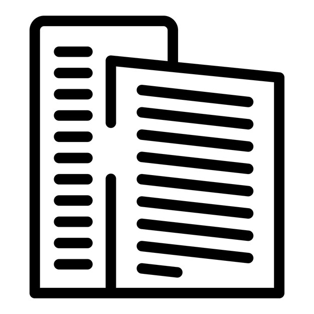 Icono simple en blanco y negro de dos edificios de oficinas de pie uno al lado del otro