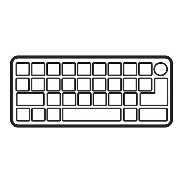 Icono simple de contorno aislado de teclado compacto, un símbolo de ordenador