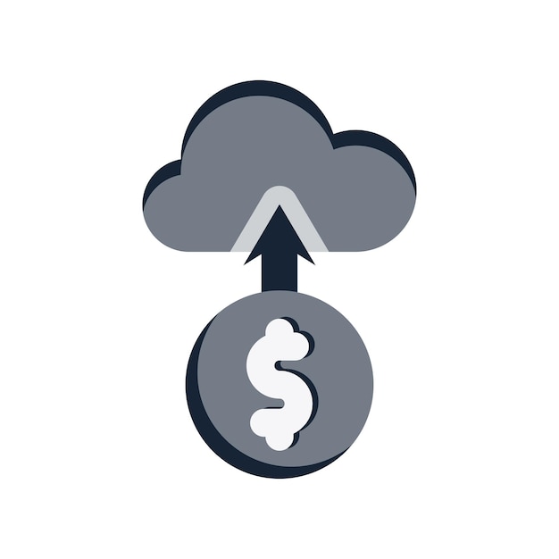 El icono simple del dinero en la nube es una ilustración simple