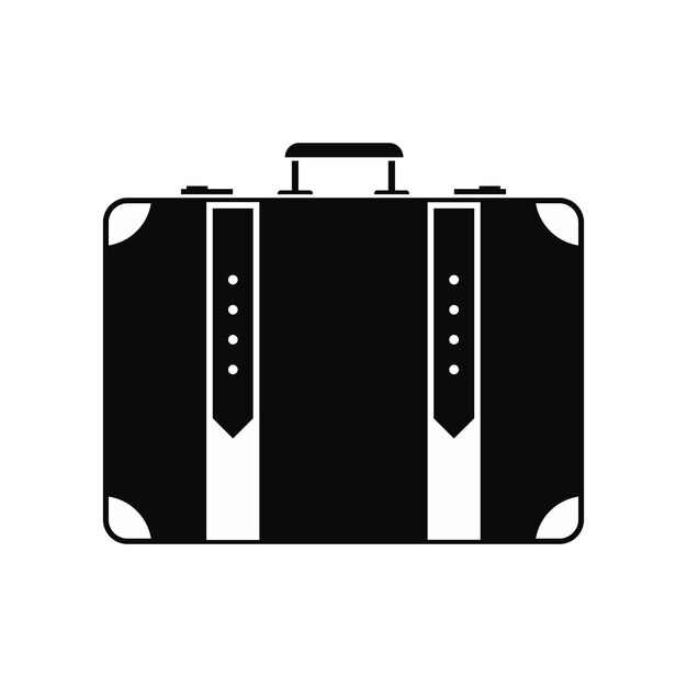 Icono simple maleta negro aislado sobre fondo blanco