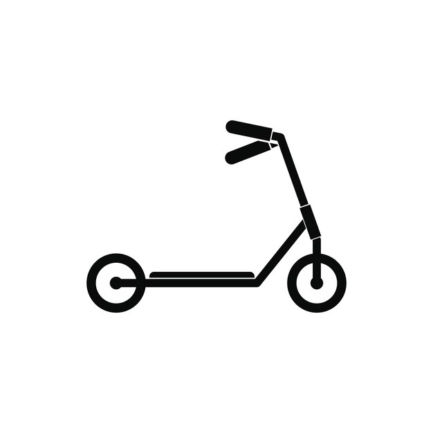 Icono simple negro de patinete aislado sobre fondo blanco