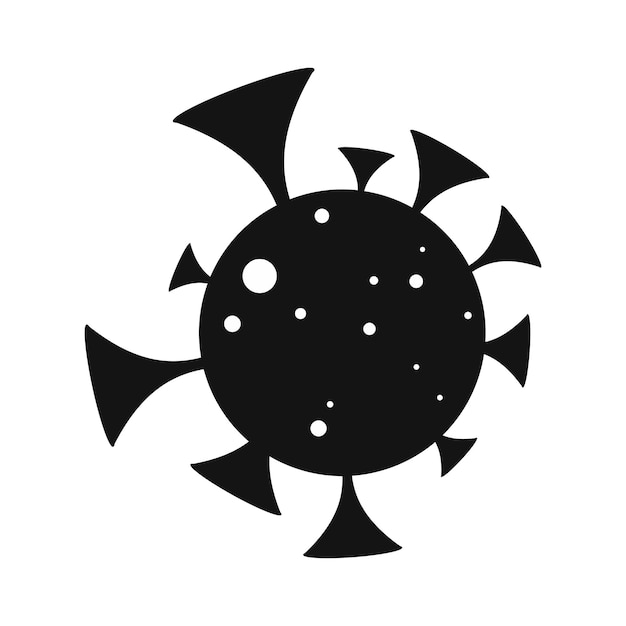 Icono simple negro de virus aislado sobre fondo blanco