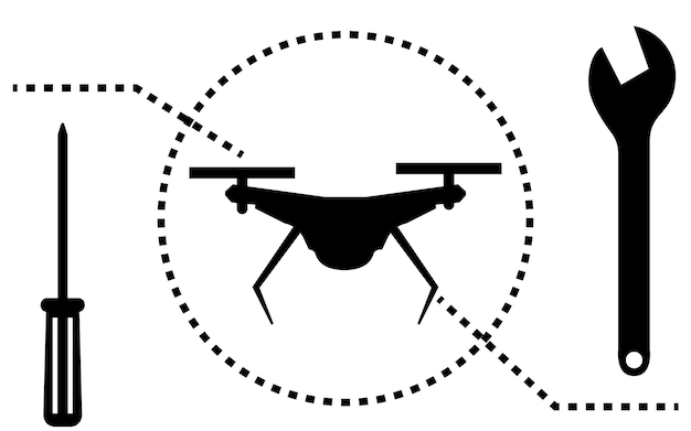 Un icono simple que indica el cumplimiento de las normas de drones y las inspecciones previas al vuelo