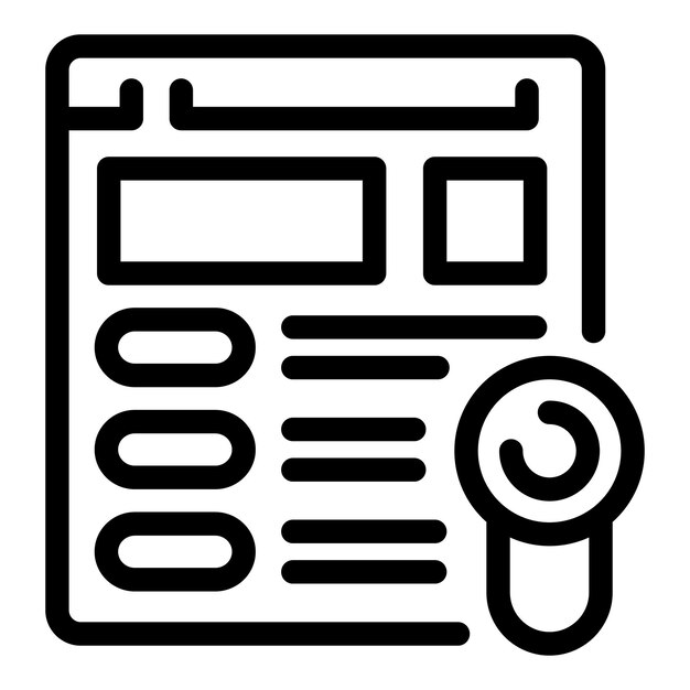 Icono simple de un sitio web que se escanea en busca de virus y malware