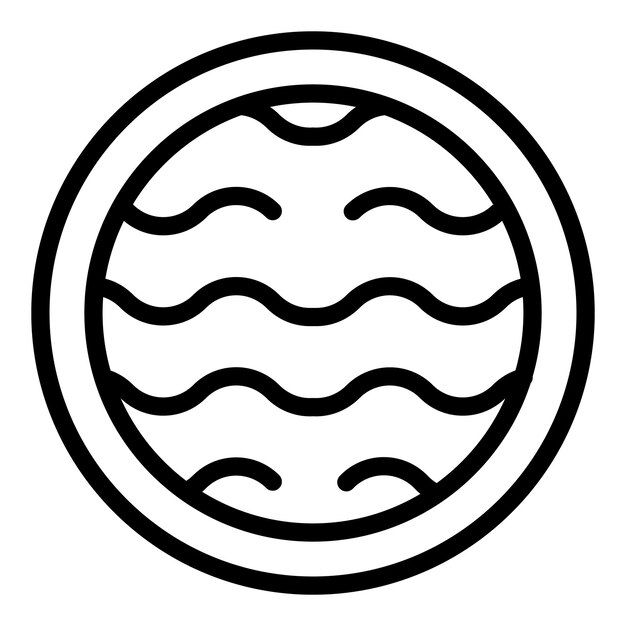 Icono simplista de olas acuáticas en blanco y negro