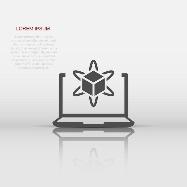 Icono de simulación por computadora en estilo plano Ilustración de vector de dispositivo Vr sobre fondo blanco aislado Concepto de negocio de tecnología