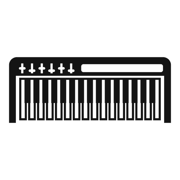 Icono de sintetizador de música en blanco y negro