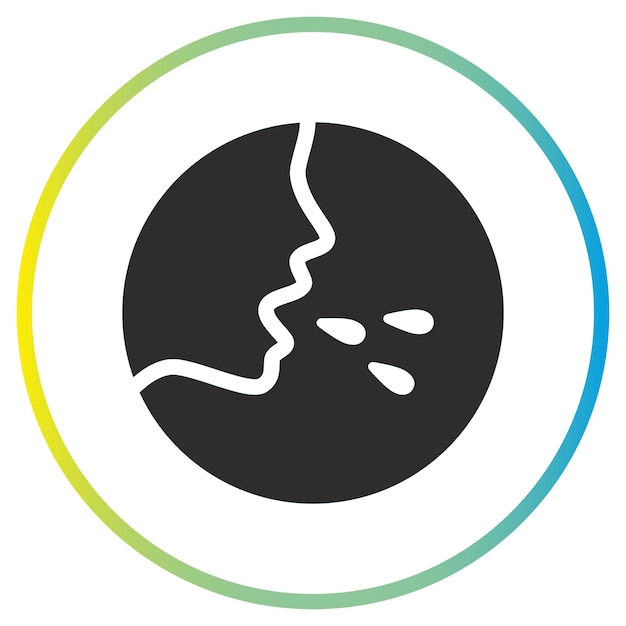icono de síntoma de gripe hombre tos virus propagación símbolo plano en fondo blanco ilustración vectorial