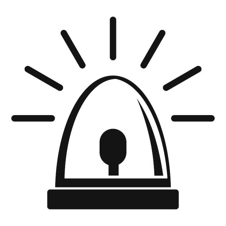 Vector icono de sirena de luz ilustración sencilla del ícono vectorial de sirene de luz para el diseño web aislado en fondo blanco