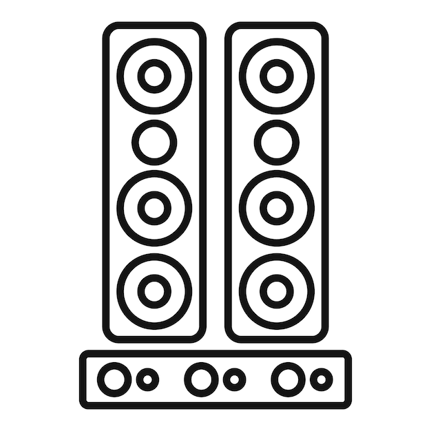 Icono del sistema de altavoces Icono de vector del sistema de altavoces de contorno para diseño web aislado sobre fondo blanco