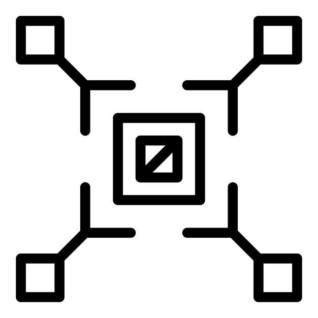 Icono del sistema de datos grandes Esquema del icono de vector del sistema de datos grandes para diseño web aislado en fondo blanco