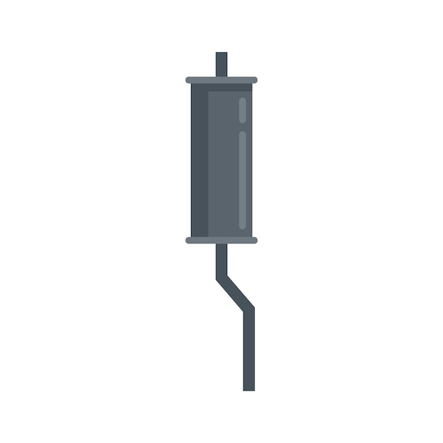 Icono del sistema de escape del coche Ilustración plana del icono de vector del sistema de escape del coche aislado sobre fondo blanco