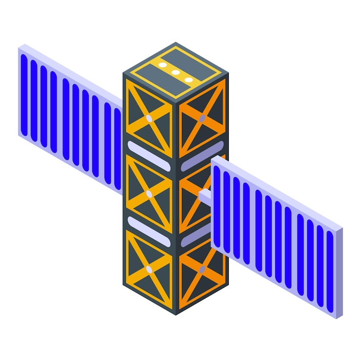Vector icono del sistema de estación espacial isométrico del icono de vector del sistema de estación espacial para diseño web aislado sobre fondo blanco