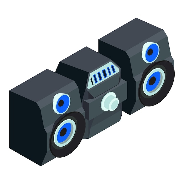 Icono del sistema estéreo doméstico Isométrico del icono vectorial del sistema estéreo doméstico para diseño web aislado en fondo blanco
