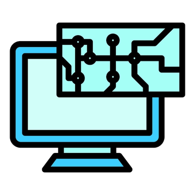 Icono del sistema portátil Contorno Icono de vector del sistema portátil para diseño web aislado en color de fondo blanco plano