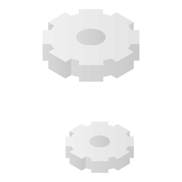 Icono del sistema de rueda dentada Isométrica del icono de vector del sistema de rueda dentada para diseño web aislado sobre fondo blanco
