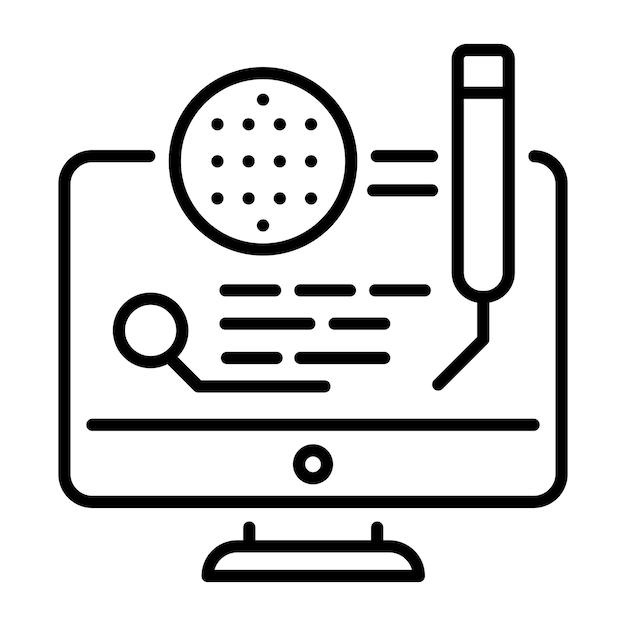 Icono de sitio web de golf en línea en estilo lineal