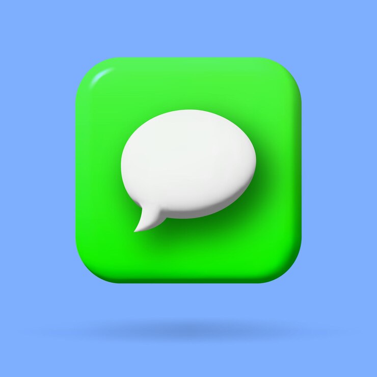 Vector icono de sms de correo de redes sociales ilustración de dibujos animados de vector 3d burbuja de habla