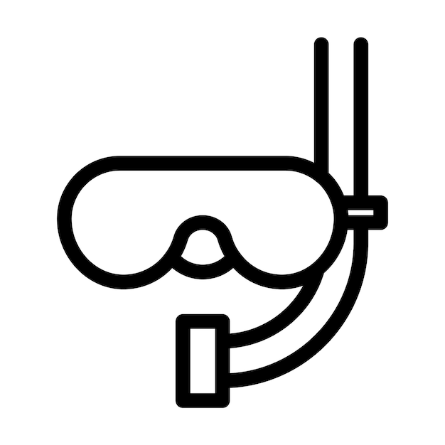 icono de snorkel en estilo de línea Ilustración vectorial