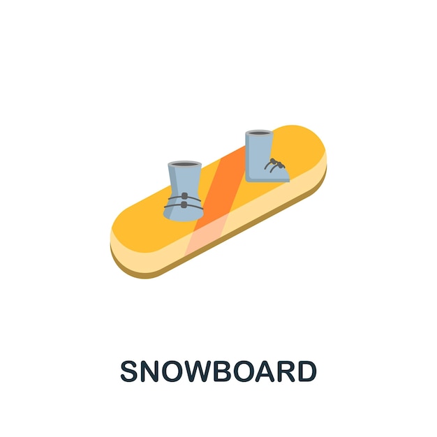 Icono de snowboard Elemento de señal plana de la colección de deportes extremos Icono de Snowboard creativo para plantillas de diseño web, infografías y más