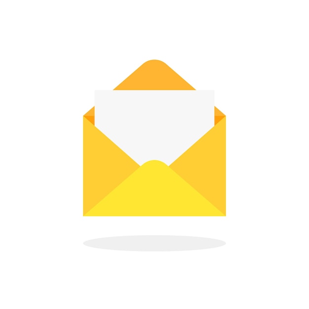 Icono de sobre abierto de correo electrónico Símbolo de correo o bandeja de entrada Ilustración vectorial aislada en fondo blanco
