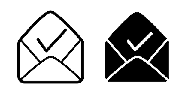 Icono de sobre aislado sobre fondo blanco