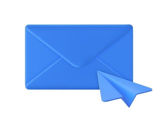 icono de sobre de correo cerrado 3d